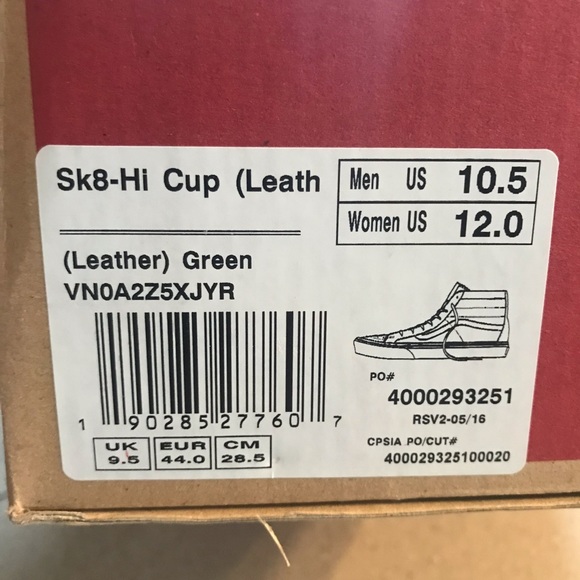 Vans Skate Hi Tops. All Leather - Picture 6 of 8